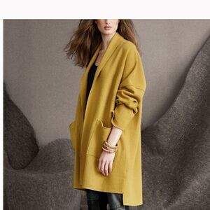 Lightweight Boiled Wool High Collar Coat - Eileen Fisher